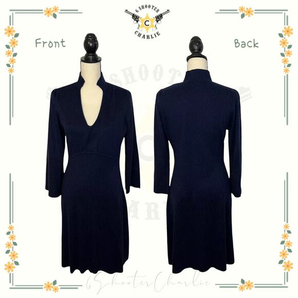 NEW DIRECTIONS Women's High Neck Sweater Dress Size Small Long Sleeve Dark Blue - Picture 1 of 6